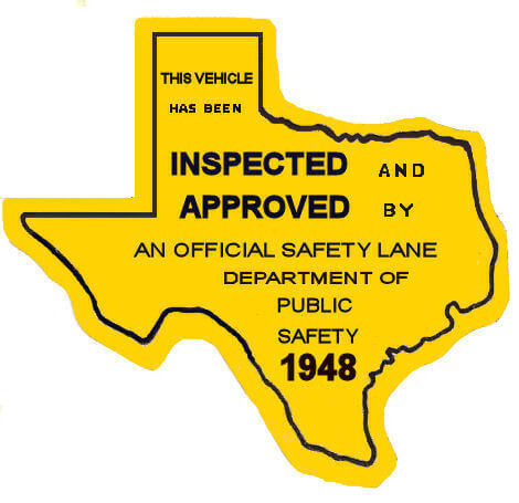 1948 Texas Safety Lane Inspection Sticker
